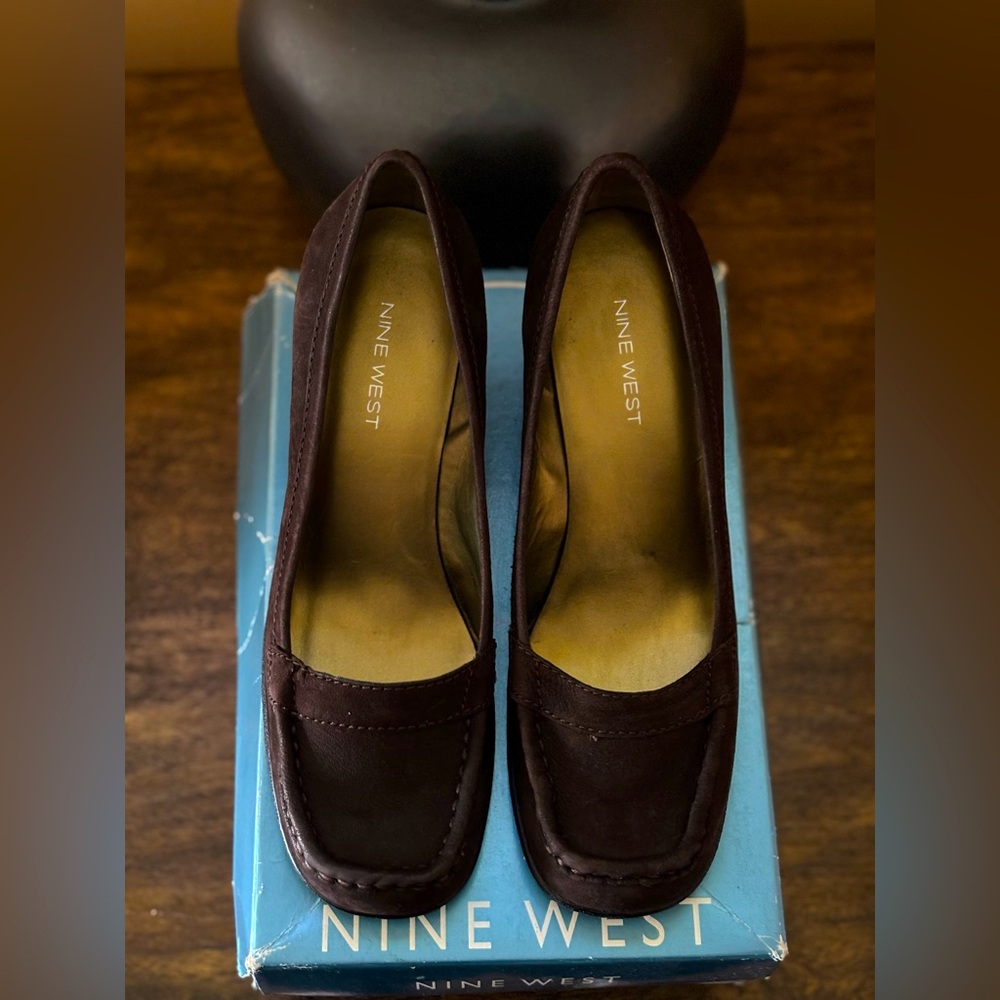 Nine West, gently worn, women’s wedge loafer.